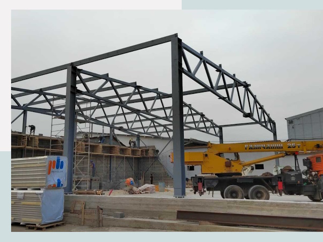 Строительство цехов в железнодорожном