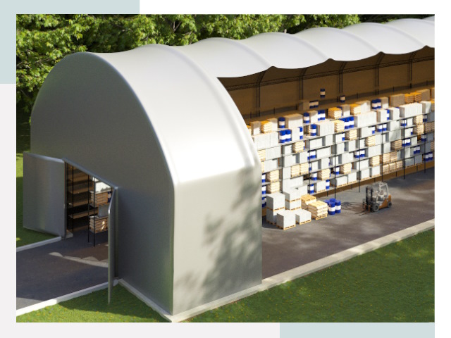 Тентовые ангары в железнодорожном