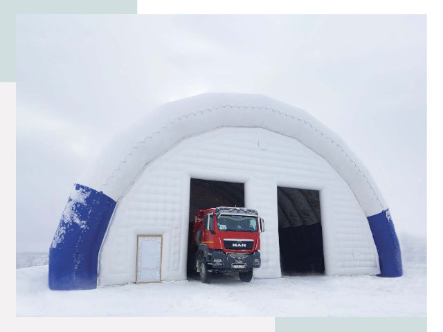 Мобильные ангары в железнодорожном