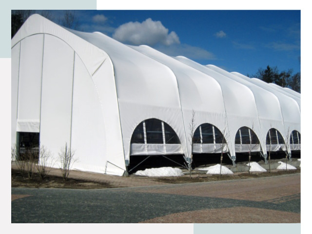 Каркасно-тентовые сооружения в железнодорожном