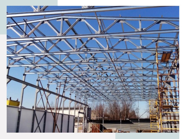 Металлокаркасы для складов в железнодорожном